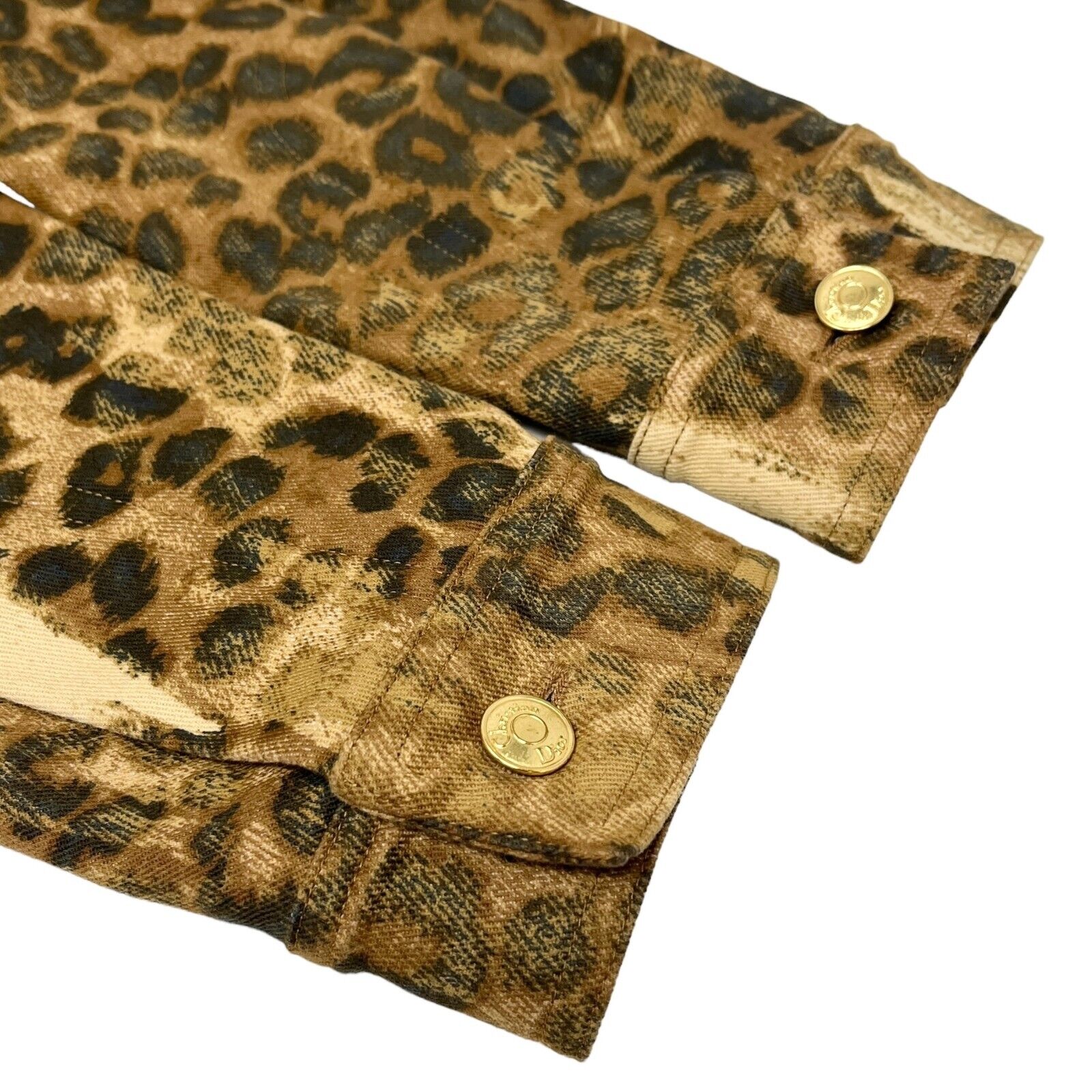 Christian Dior Logo Vintage Leopard Jacket Pants Set #36 #38 Cotton Rank AB