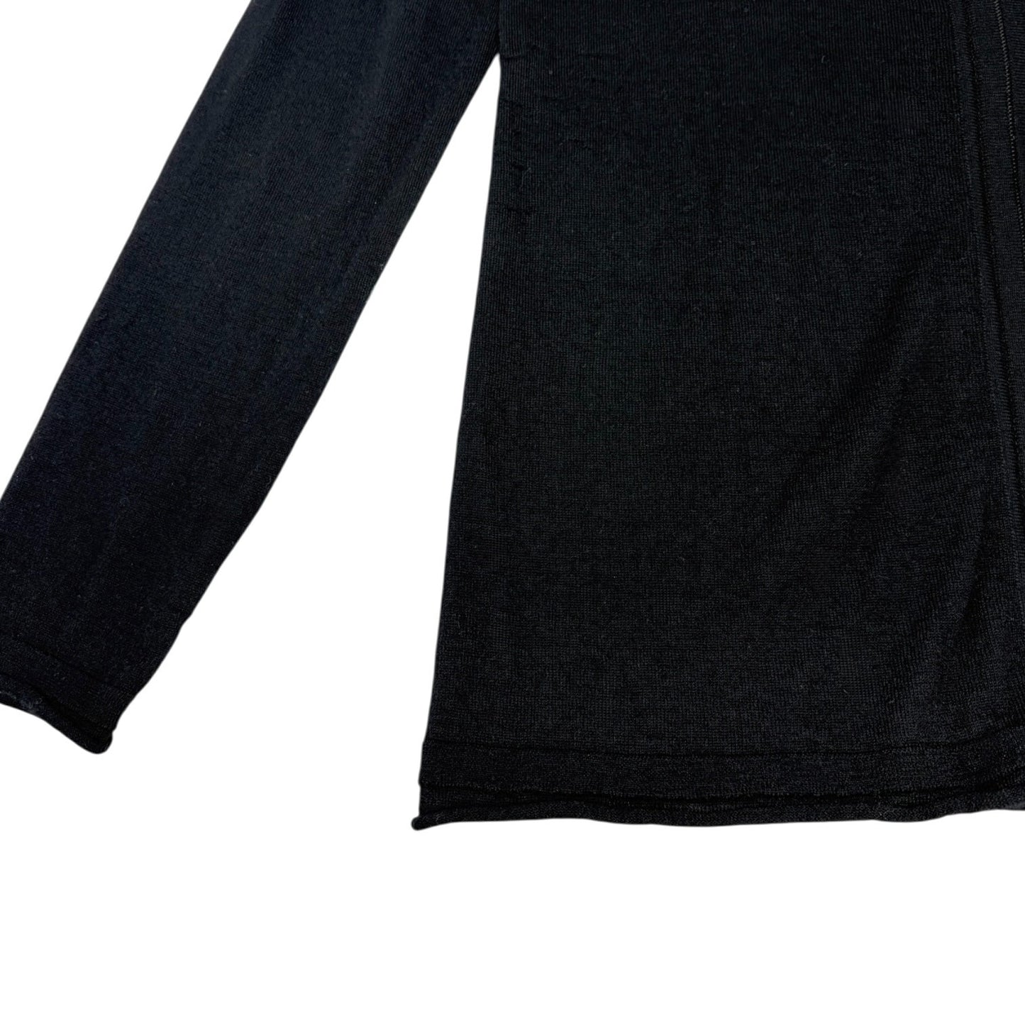 CHANEL Sport Vintage 09A CC Logo Cashmere Zipped Jacket #34 Sequins Black