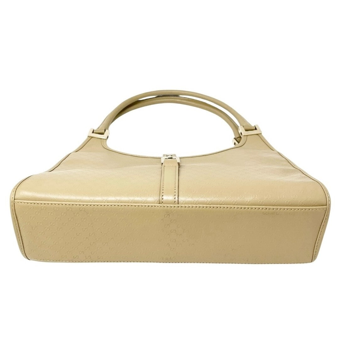 GUCCI Vintage Micro GG Monogram Logo Jackie Mini Bag Beige Gold Leather