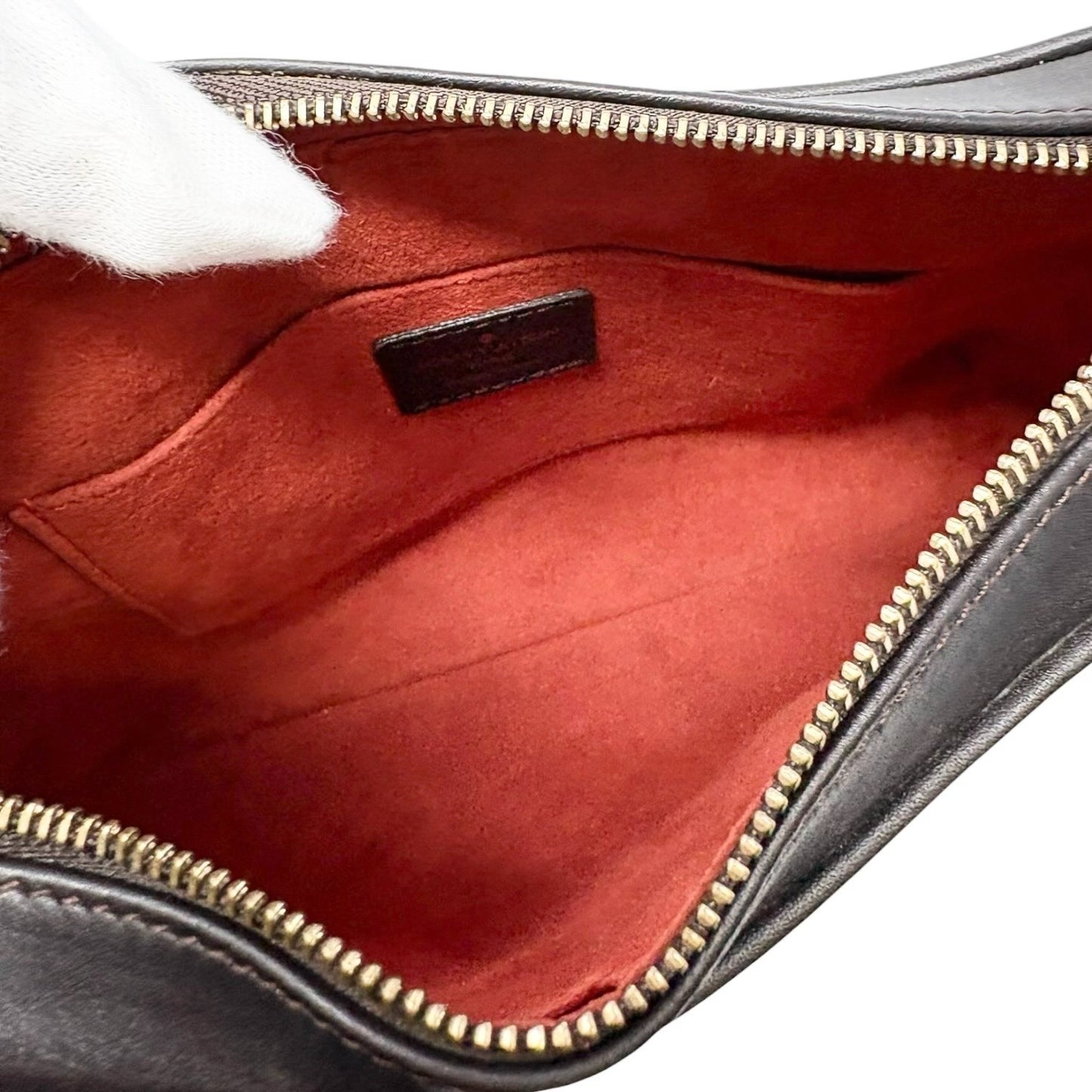 LOUIS VUITTON Vintage Damier Sauvage Tigre Pony Calf Hair Mini Bag Brown Beige