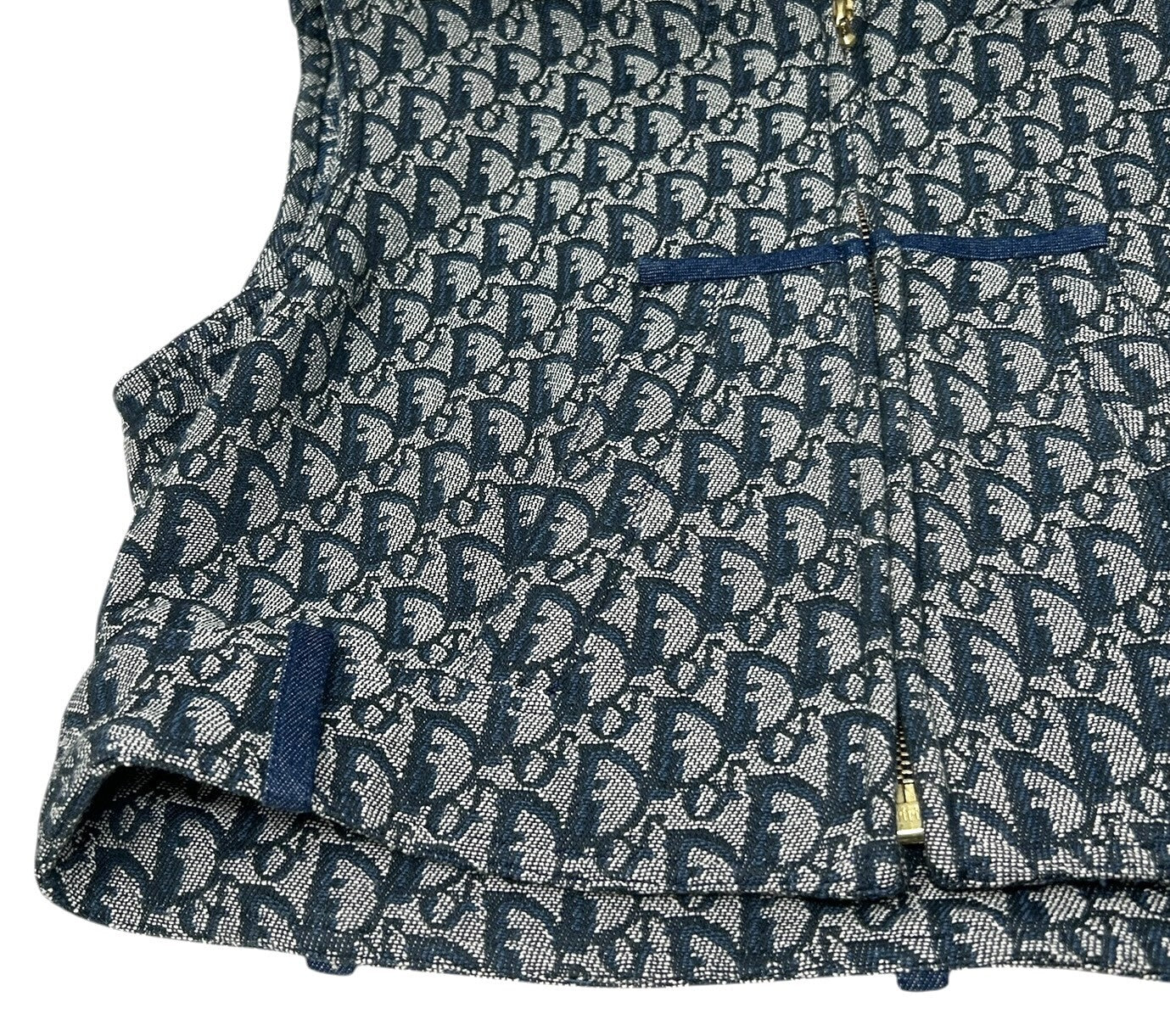 Christian Dior Vintage 2000 Trotter Monogram Denim Vest #42 Hoodie Jacket