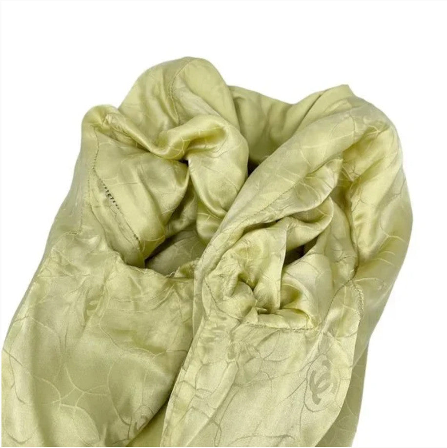 CHANEL Vintage 04C CC Mark Button Leather Jacket #36 Lambskin Lime Yellow