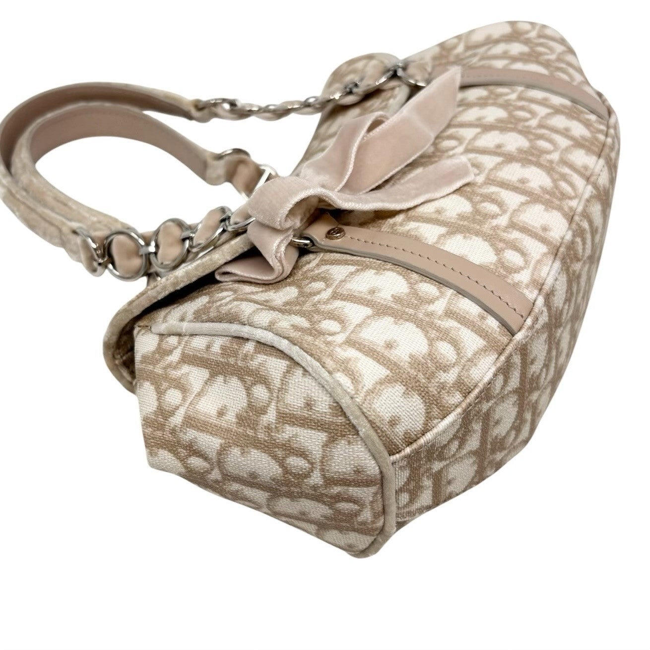 Christian Dior Vintage 2005 Trotter Monogram Romantique Bag Beige PVC 902270