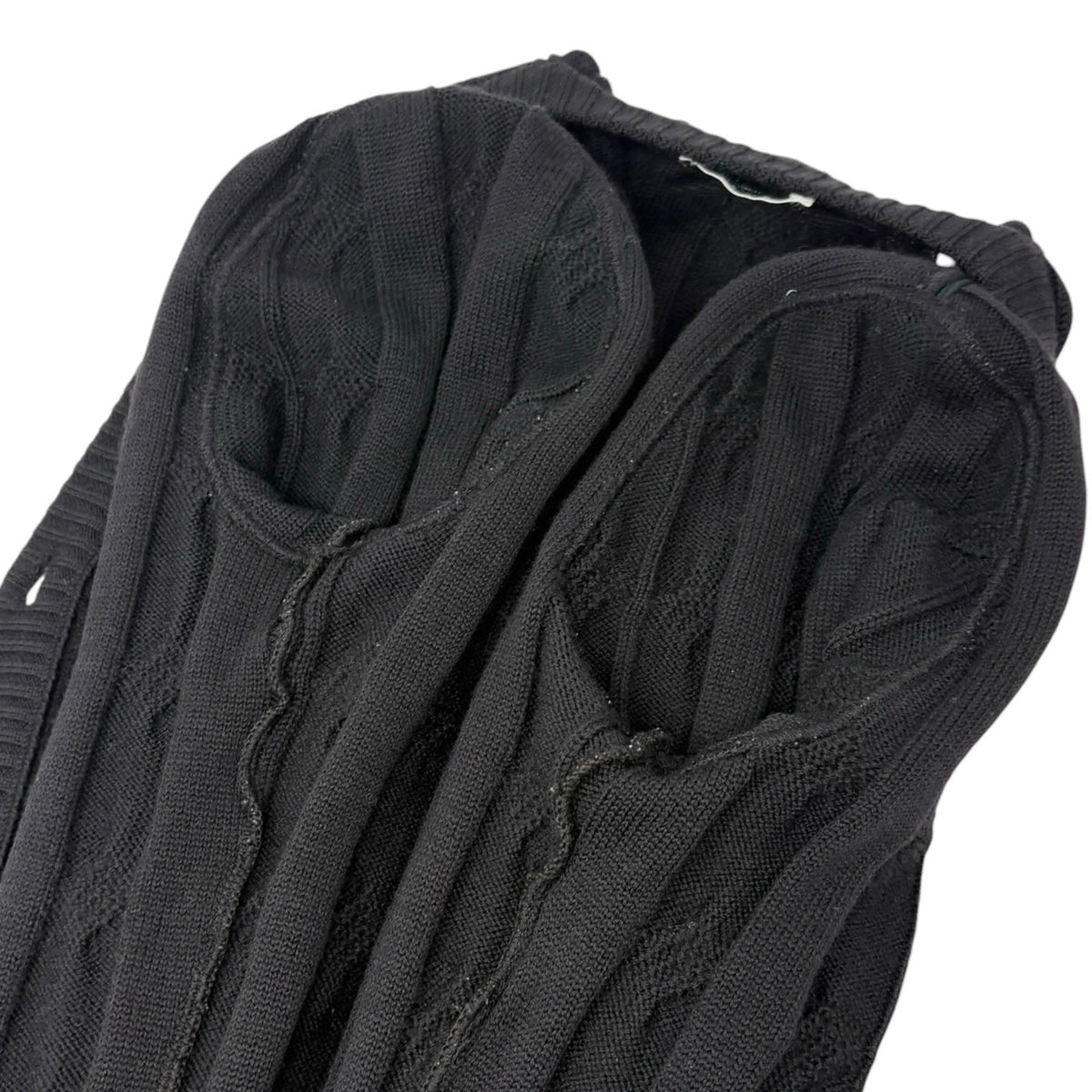 CELINE Vintage Logo Cable Knit Cardigan Top Button Black Gold 902914