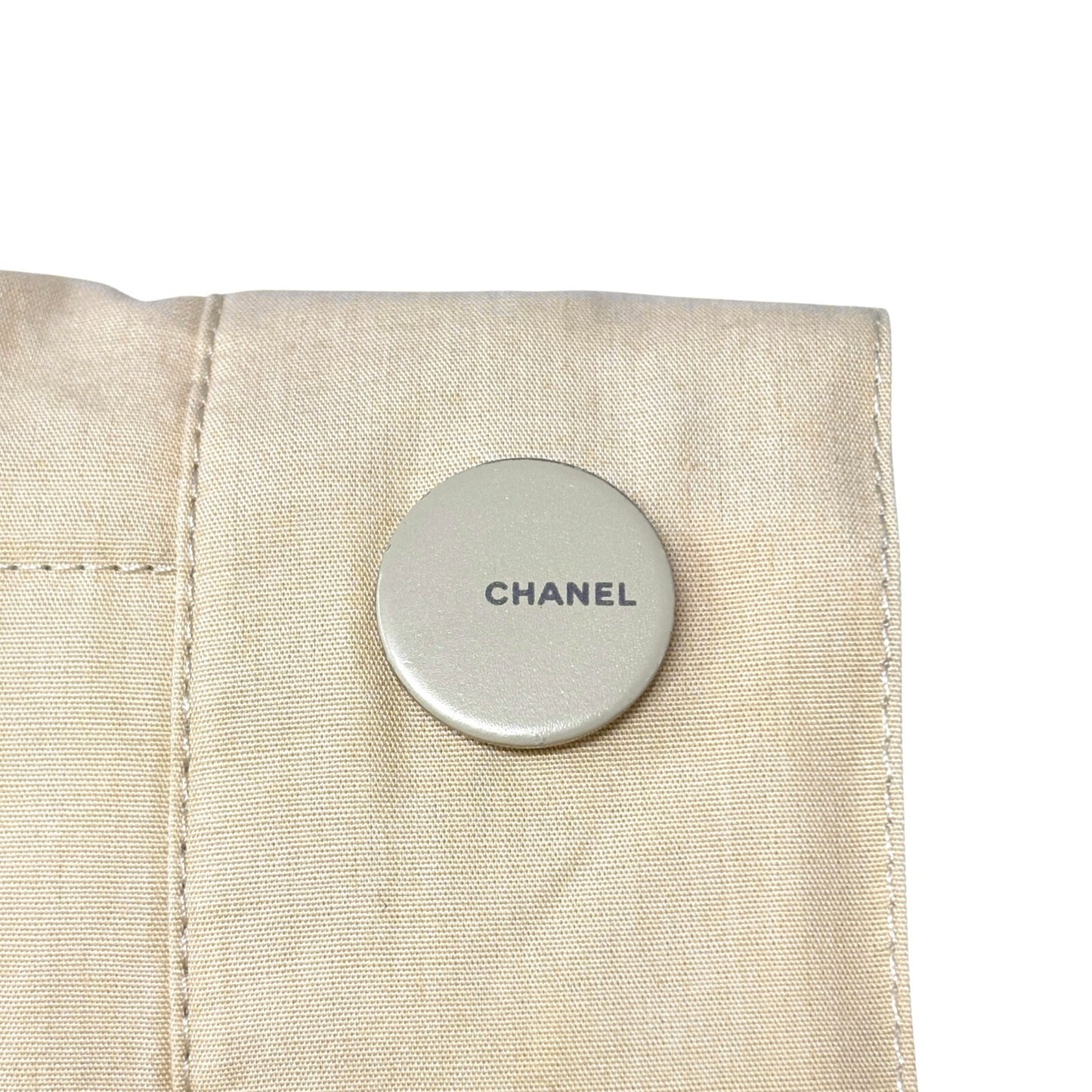 CHANEL Vintage Logo Button Shirt Blouse Long Sleeve Top Cream Cotton Quilting
