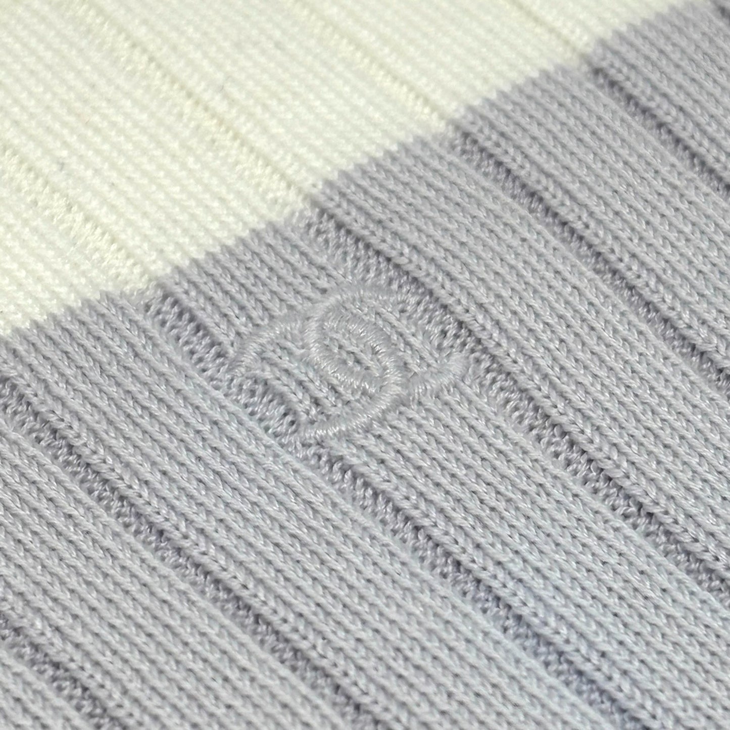 CHANEL Vintage 98P CC Mark Logo Knit Tank Top #44 White Purple Cotton