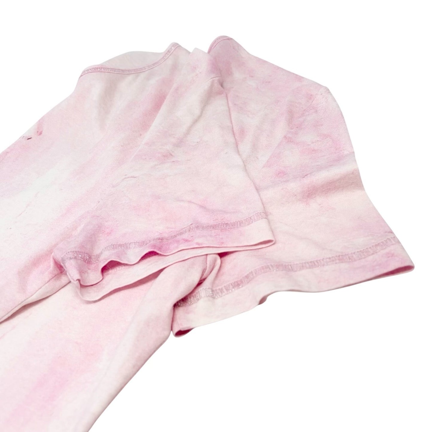 CHANEL Vintage 09C CC Logo Tie-Dye T-Shirt Top #36 Pink Short Sleeve 902403