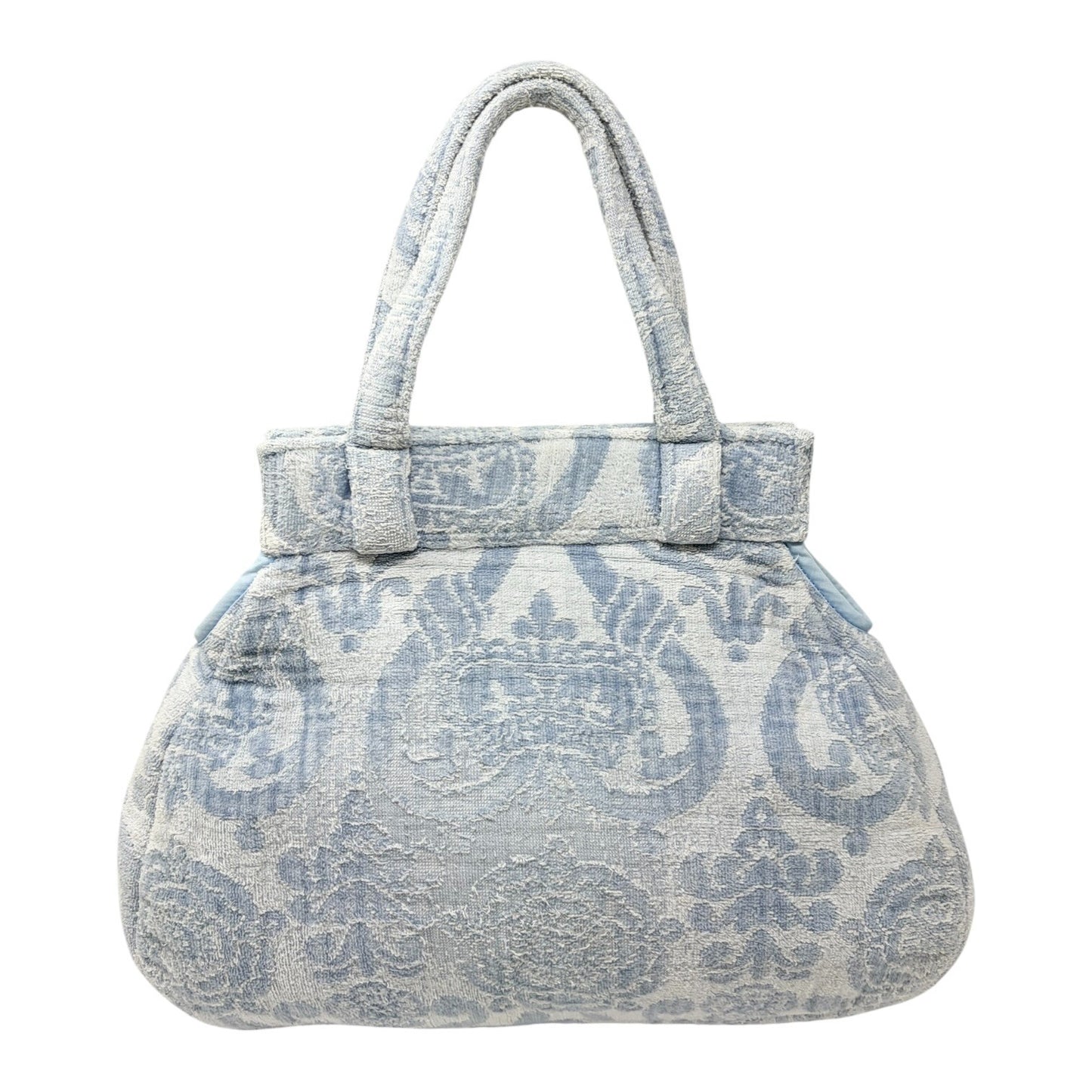 Vivienne Westwood Vintage Orb Logo Terry Cloth Tote Bag Blue Cotton 901821