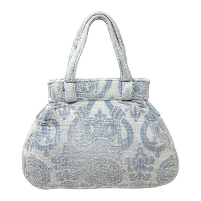 Vivienne Westwood Vintage Orb Logo Terry Cloth Tote Bag Blue Cotton 901821
