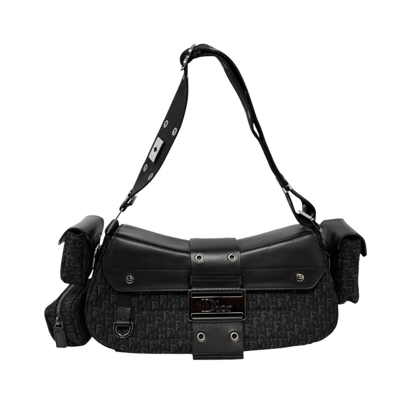 Christian Dior Vintage 2002 Trotter Street Chic Columbus Shoulder Bag Black