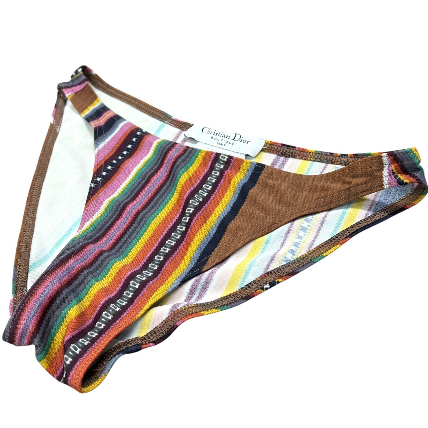 Christian Dior Vintage 2002 Multicolor Triangle Bikini #36 Swimwear Nylon