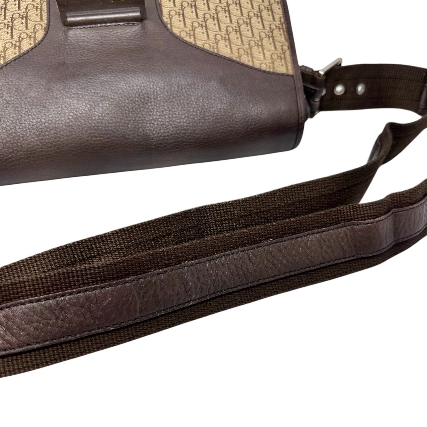 Christian Dior Vintage 2005 Street Chic Trotter Monogram Crossbody Bag Brown