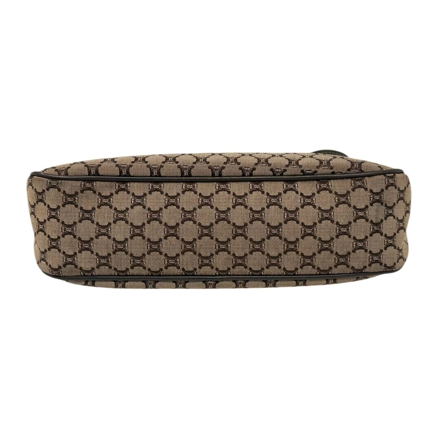 CELINE Vintage Macadam Logo Mini Shoulder Bag Brown Canvas Leather 902291