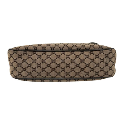 CELINE Vintage Macadam Logo Mini Shoulder Bag Brown Canvas Leather 902291