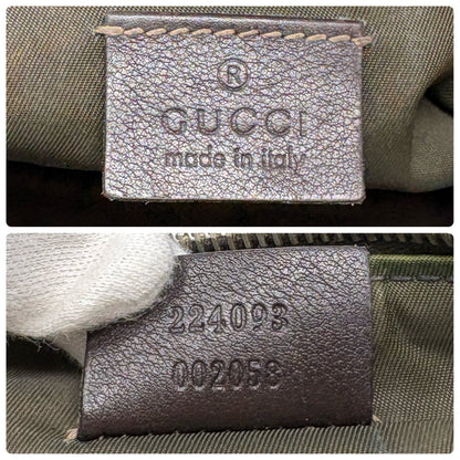 GUCCI Vintage GG Monogram Web Stripe Mini Shoulder Bag Pochette Beige 902417