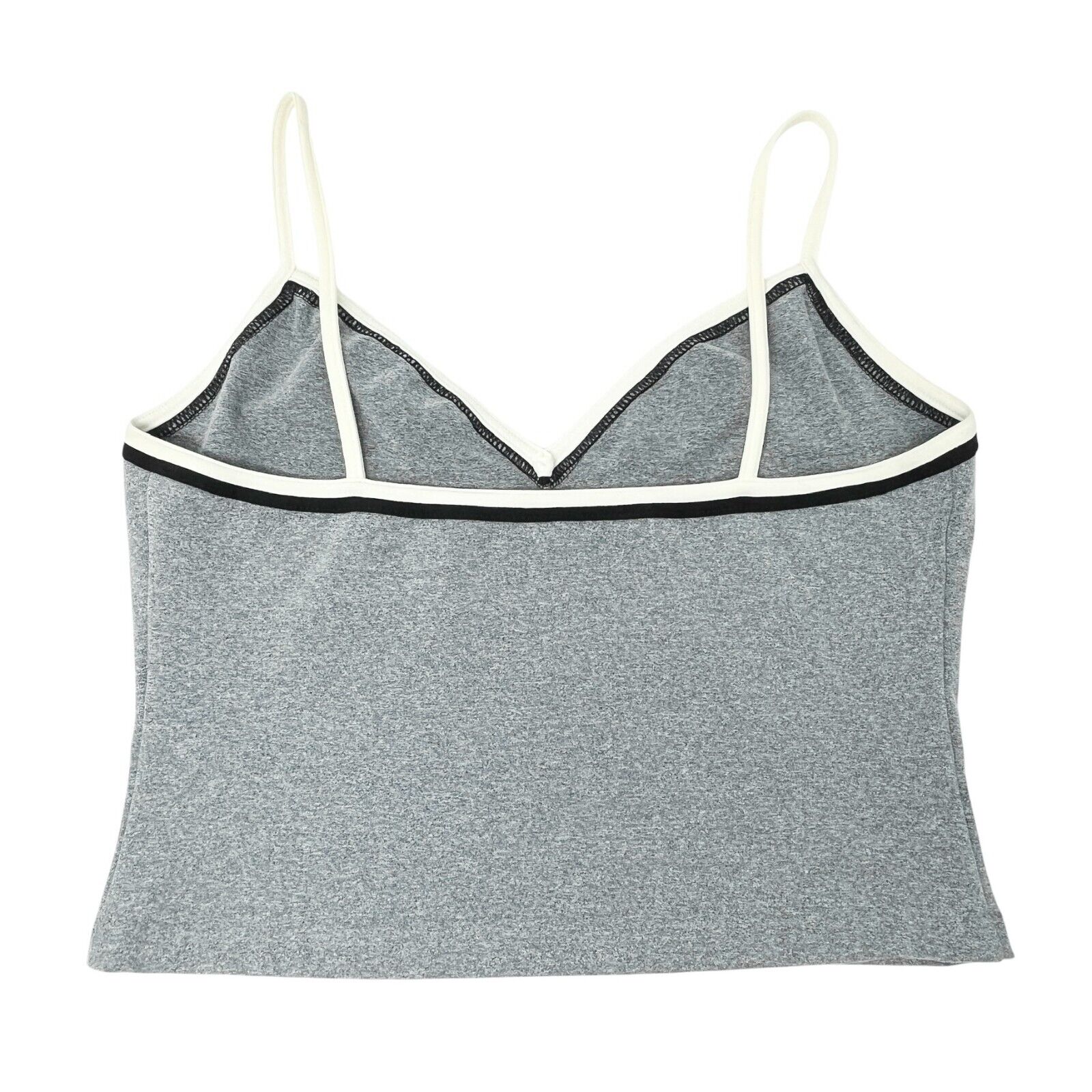 CHANEL Vintage 98P CC Logo Camisole Skirt Set #38 Separate Gray White Nylon