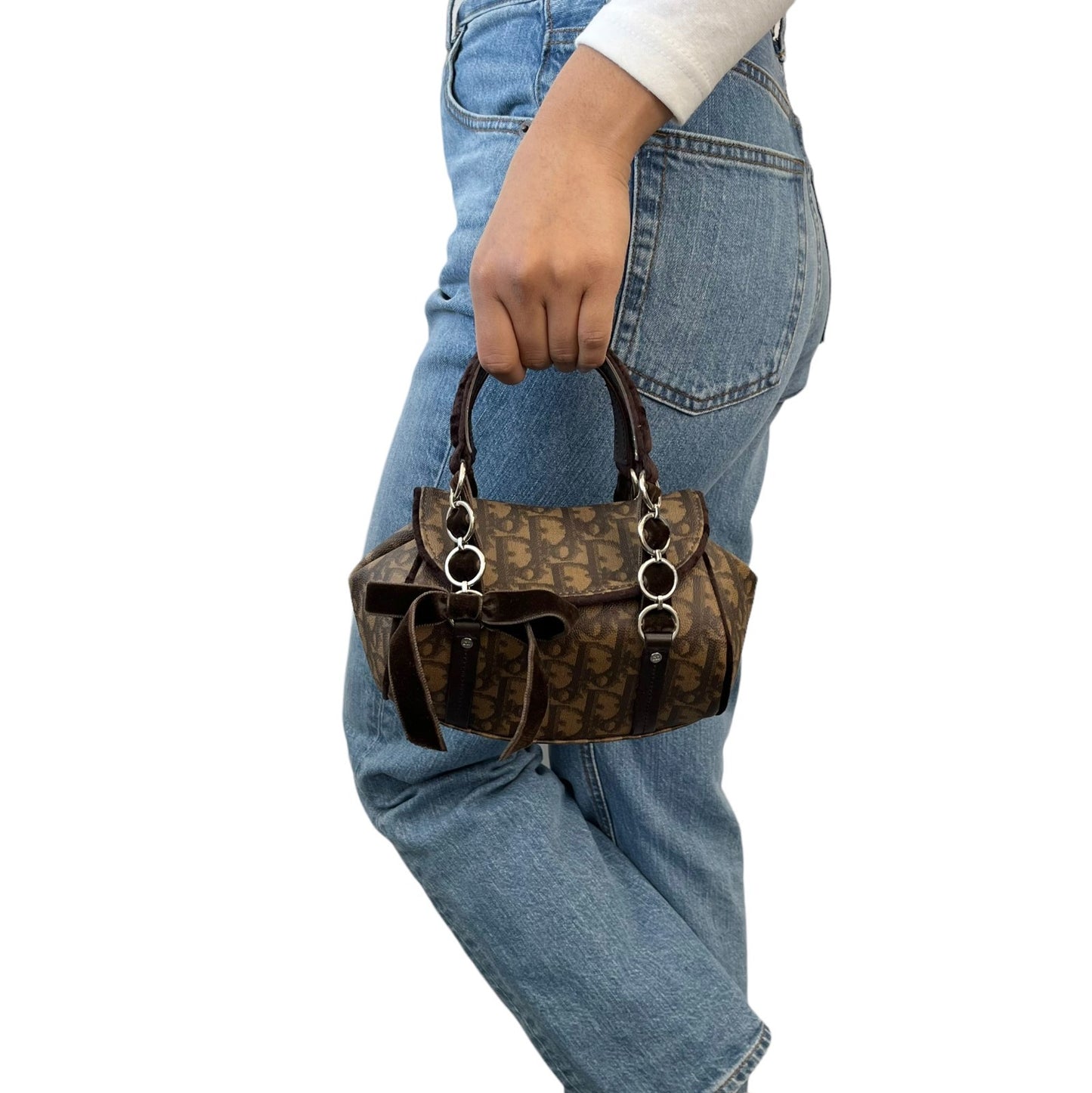 Christian Dior Vintage 2005 Romantique Trotter Monogram Mini Bag Brown 901843