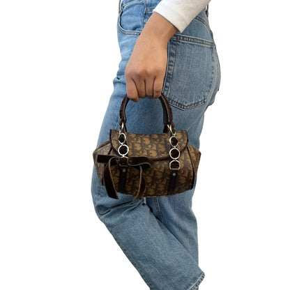 Christian Dior Vintage 2005 Romantique Trotter Monogram Mini Bag Brown 901843