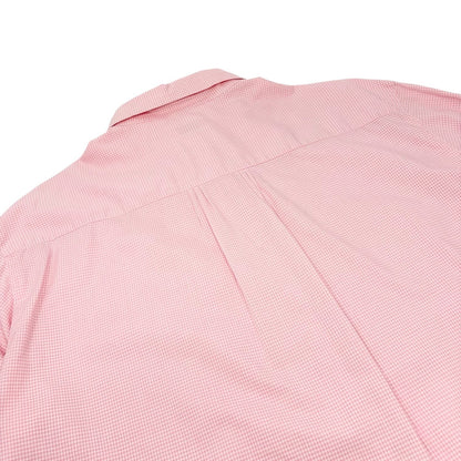CHANEL Vintage CC Logo Gingham Check Button Up Shirt Top Pink  Cotton 901849
