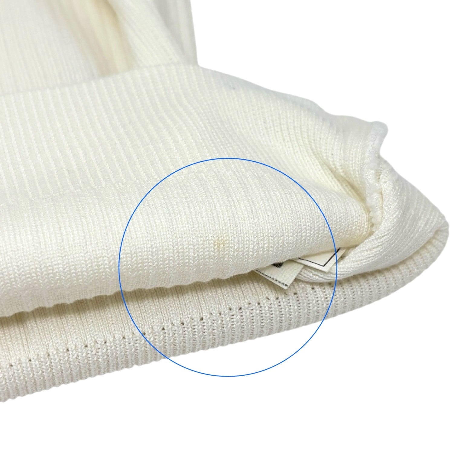 CHANEL Vintage 96P CC Mark Logo Knit Tank Top #42 White Black Cotton Stitch