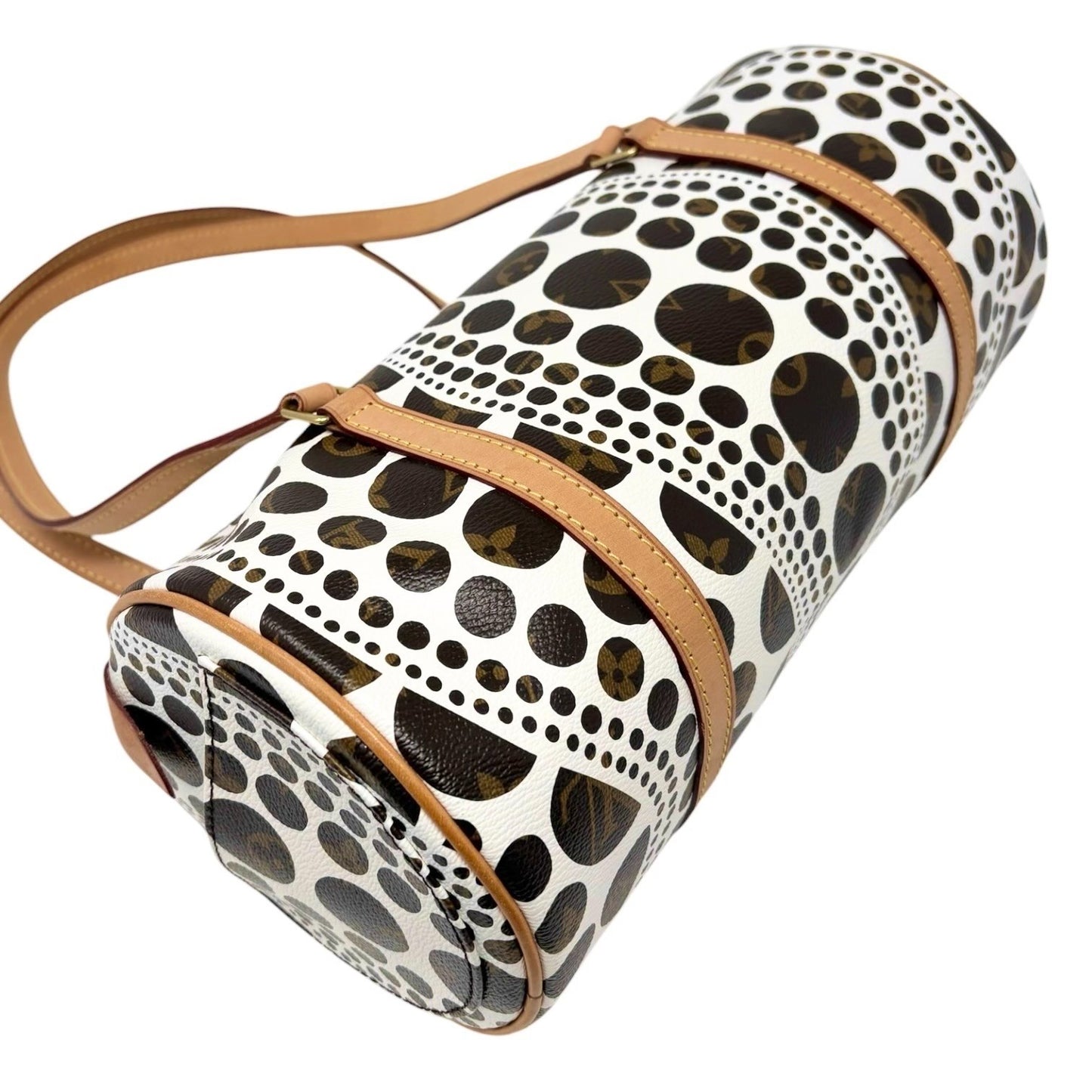 LOUIS VUITTON Vintage Monogram Yayoi Kusama Papillon Shoulder Bag White 902548