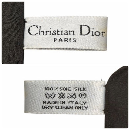 Christian Dior Vintage Logo Trotter Monogram Silk Wrap Scarf Khaki 902067