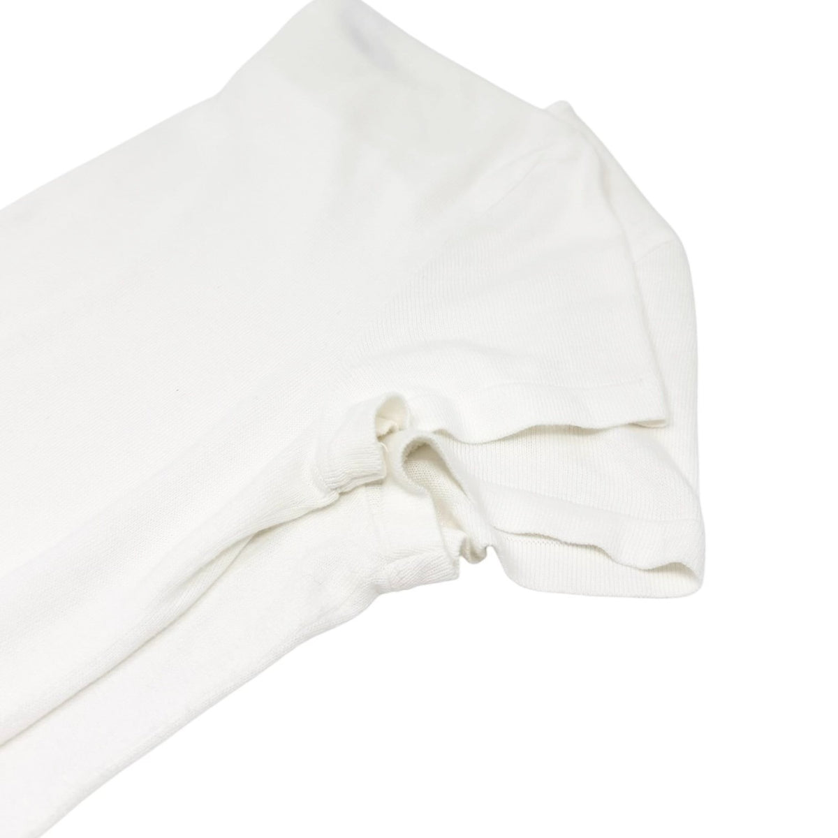 CHANEL Vintage 05C CC Logo Knit T-shirt Top #38 White Short Sleeve 902424