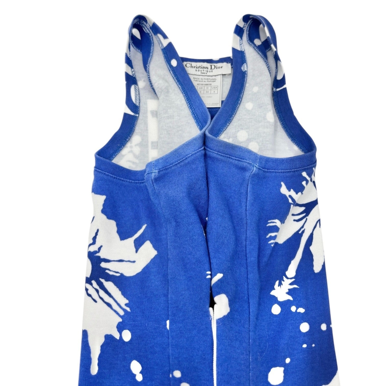 Christian Dior Vintage 2004 SURF Logo Tank Top #36 Blue White Sleeveless Cotton