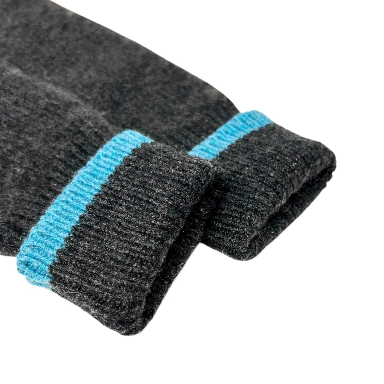 CHANEL Vintage 96A CC Logo Knit Sweater Top #36 Gray Blue Cashmere