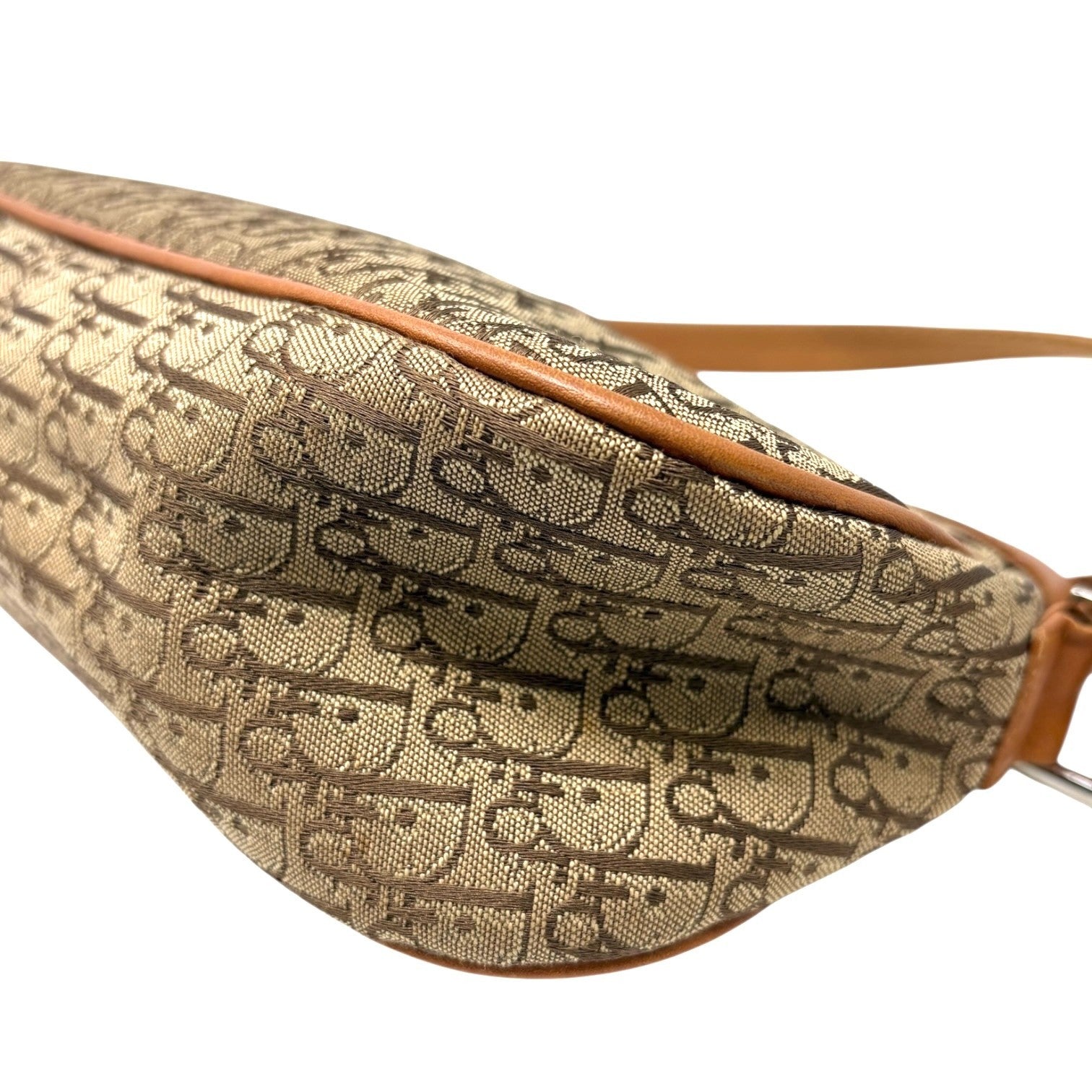 Christian Dior Vintage 2005 Trotter Monogram Street Chic Shoulder Bag Brown