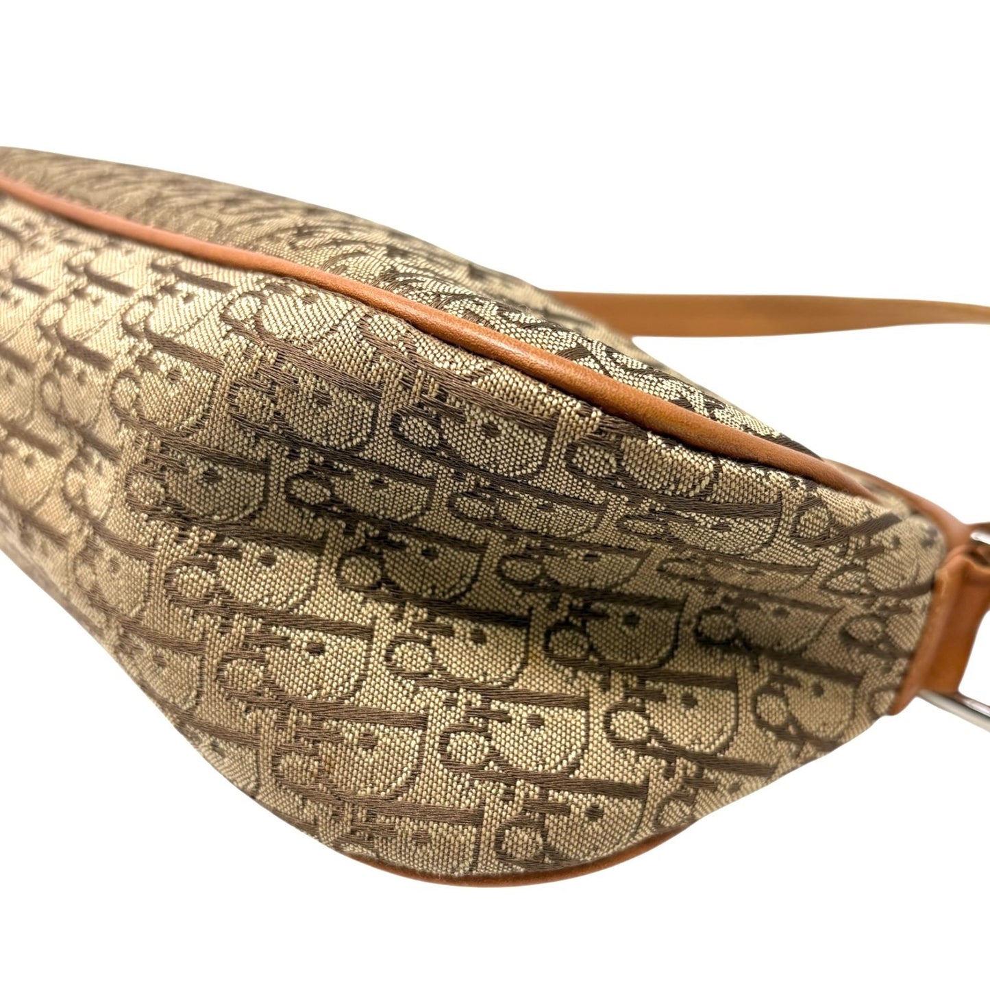 Christian Dior Vintage 2005 Trotter Monogram Street Chic Shoulder Bag Brown