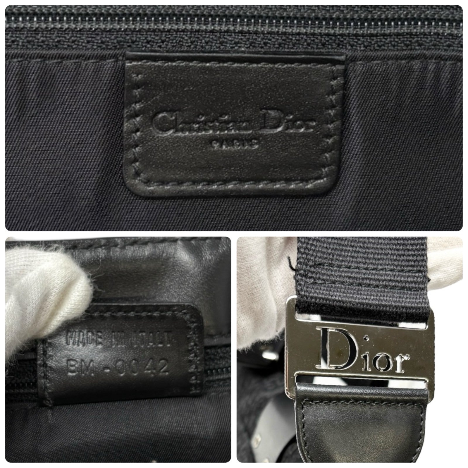 Christian Dior Vintage 2002 Trotter Monogram Street Chic 2way Bag Black Canvas