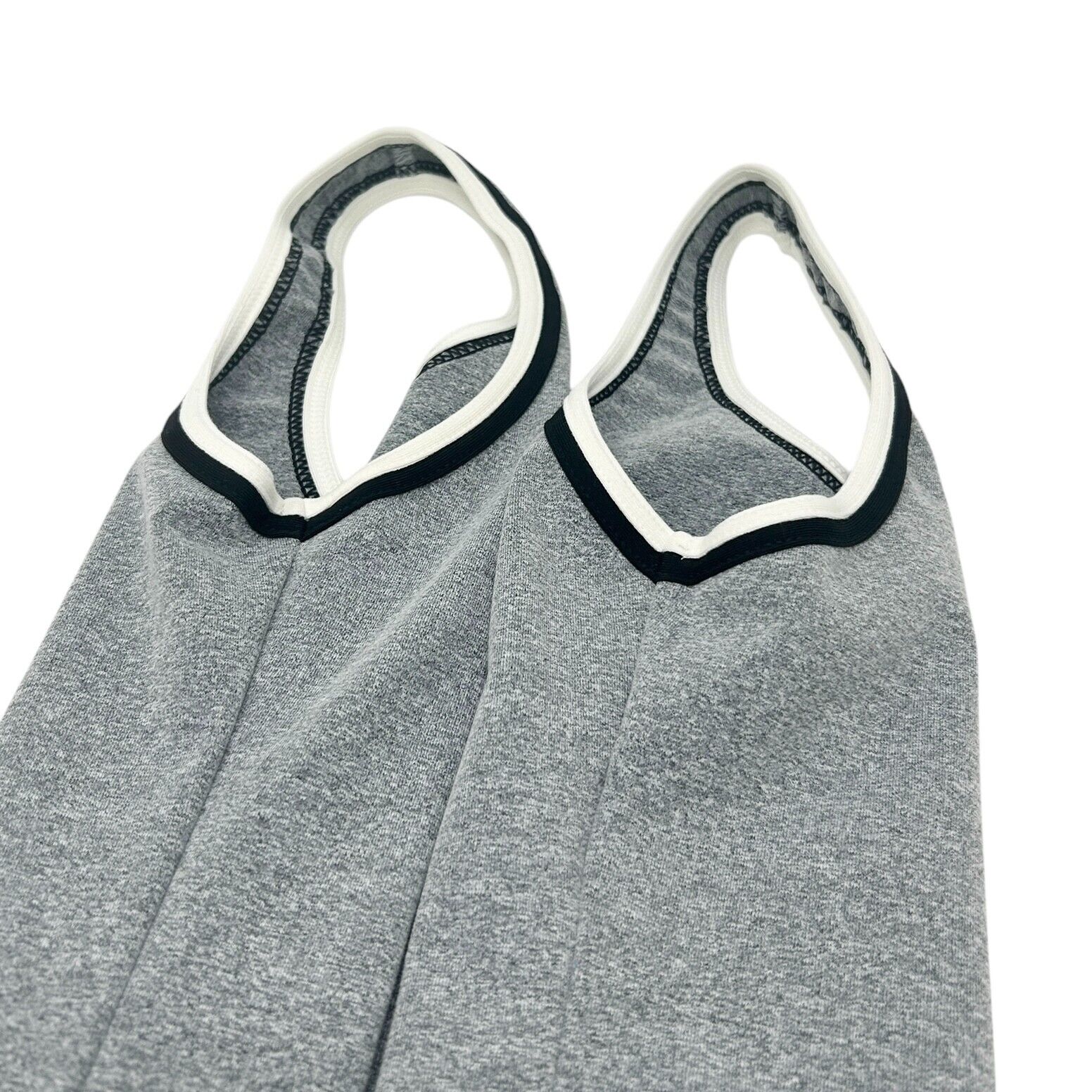 CHANEL Vintage 98P CC Mark Logo Tank Top #38 Camisole Gray Black Nylon
