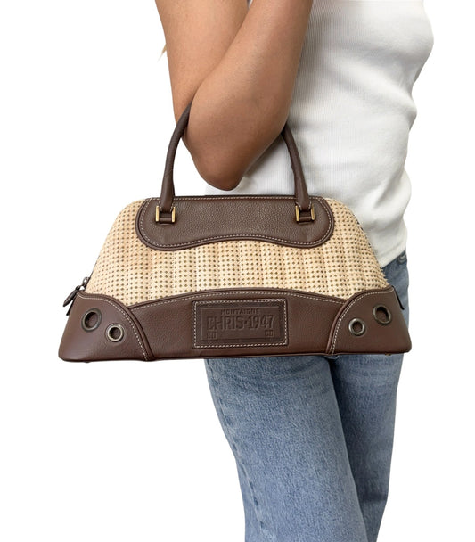 Christian Dior Vintage Montaigne Chris 1947 Pony Hair Bag Beige Brown 901895