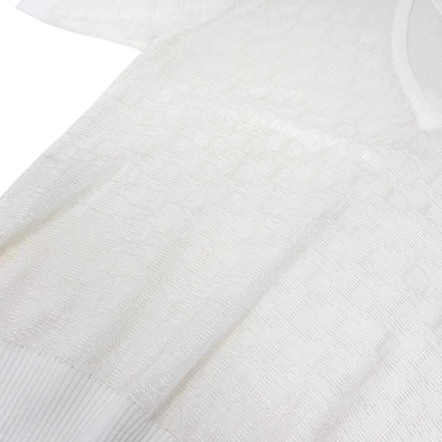 Christian Dior Vintage Trotter Monogram V-neck T-shirt Top #M White 902430