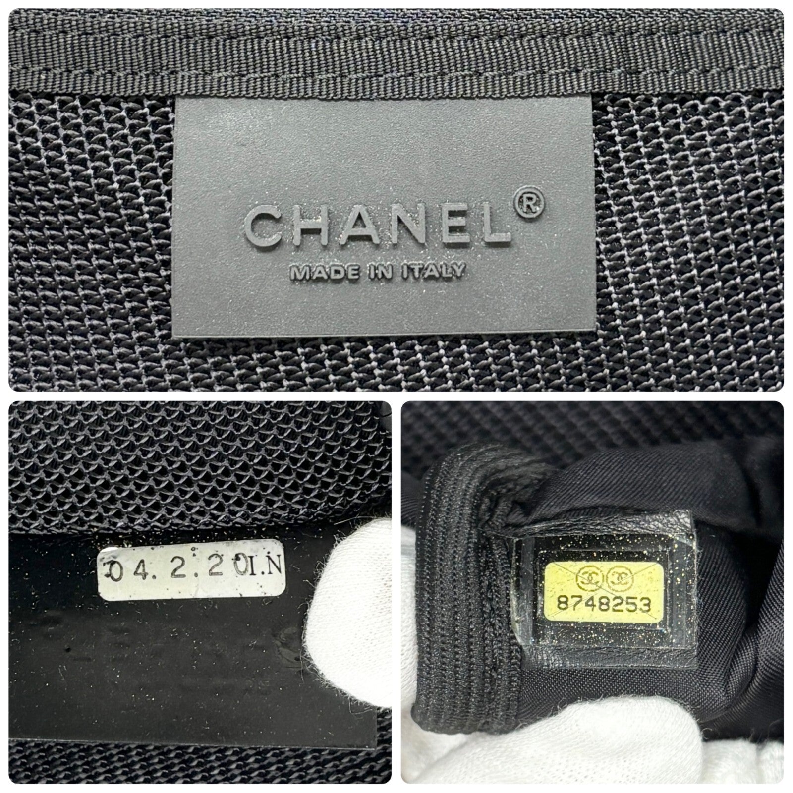 CHANEL Sport Vintage 2004 CC Mark Logo Backpack Black White Nylon Leather Zip