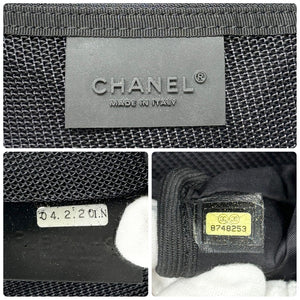 CHANEL Sport Vintage 2004 CC Mark Logo Backpack Black White Nylon Leather Zip