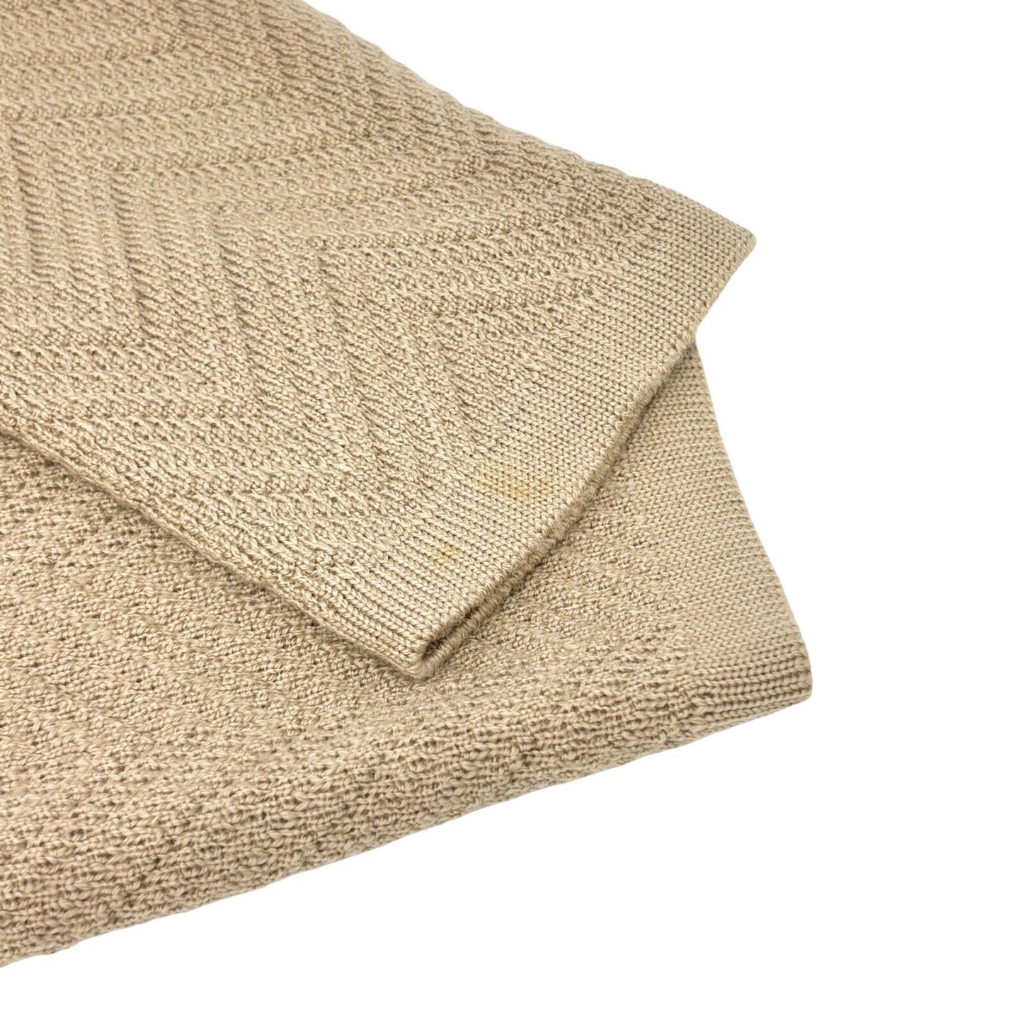 CELINE Vintage Macadam Logo Rib Knit Cardigan #38 Button Light Brown Gold Wool