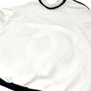 CHANEL Sport 08P Vintage Big Logo CoCo Mark Sweatshirts #42 White Cotton RankAB