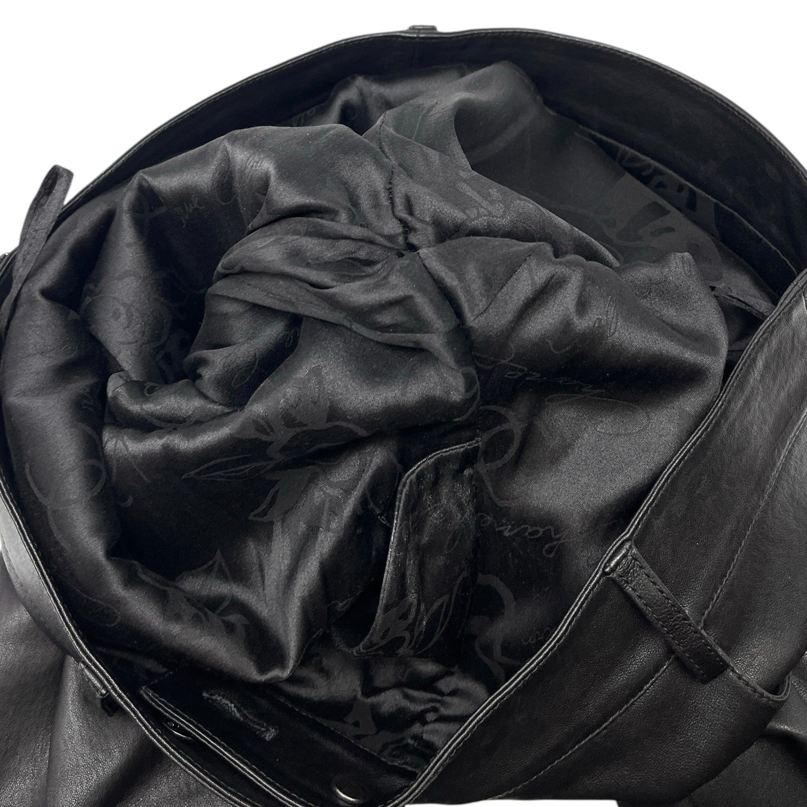 CHANEL Vintage P47479 CC Mark Logo Leather Pants #38 Button Zip Black Lambskin