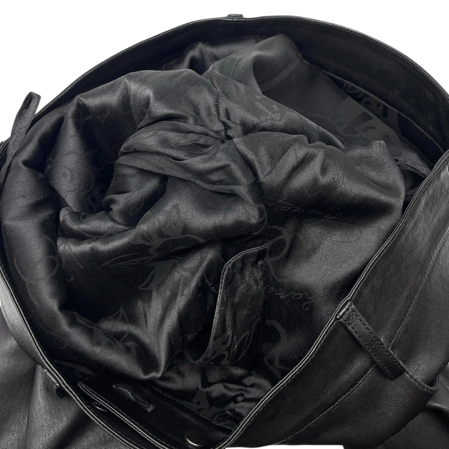 CHANEL Vintage P47479 CC Mark Logo Leather Pants #38 Button Zip Black Lambskin