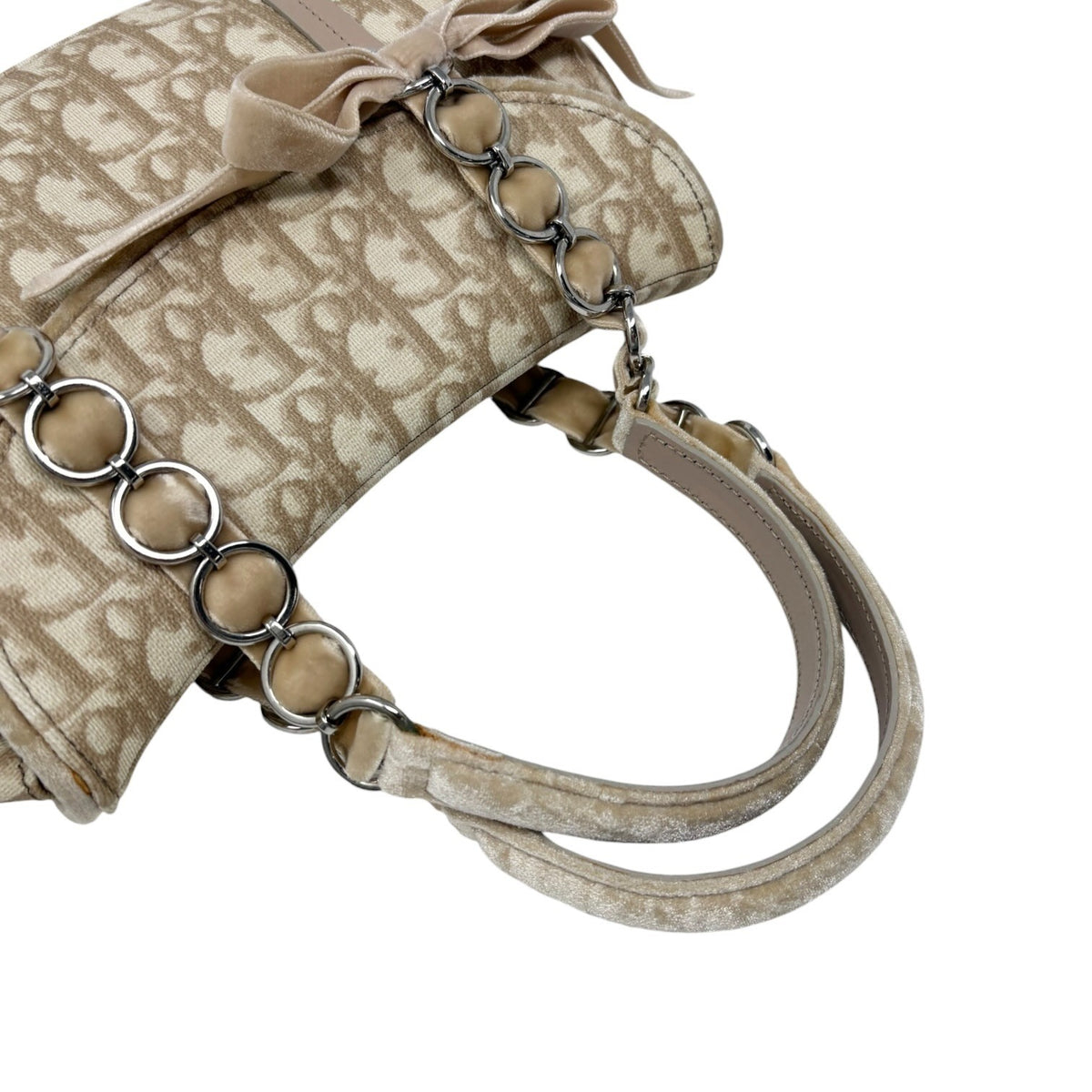 Christian Dior Vintage 2005 Trotter Monogram Romantique Bag Beige PVC 902345