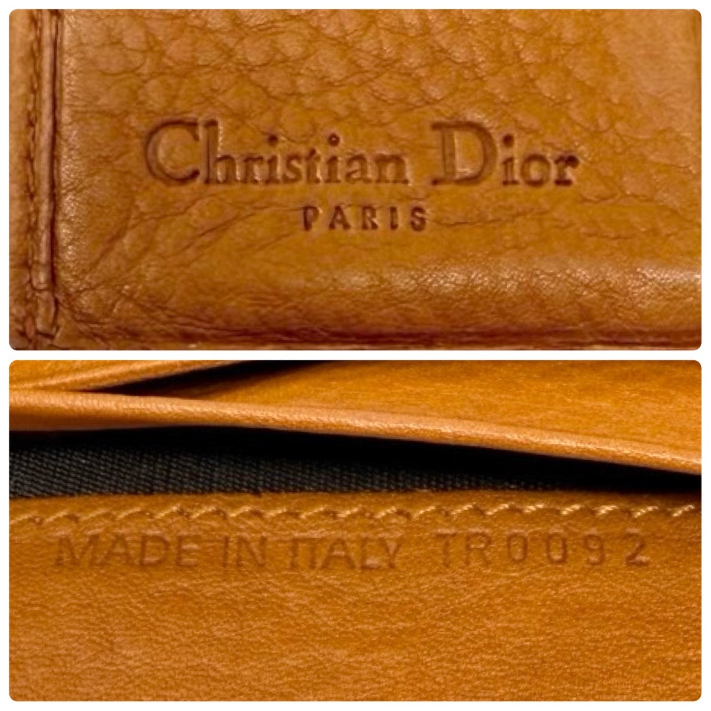 Christian Dior Vintage Street Chic Logo Wallet Leather Brown Gold 902404