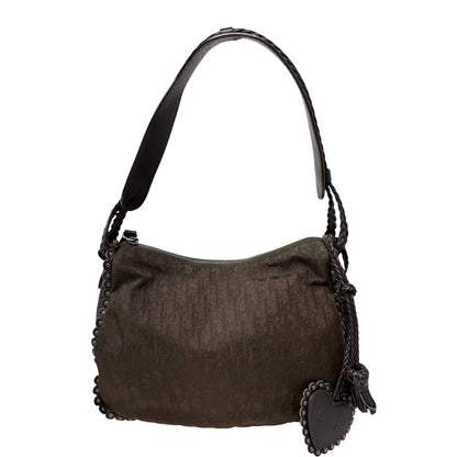 Christian Dior Vintage Trotter Monogram Ethnic Shoulder Bag Heart Brown 902469