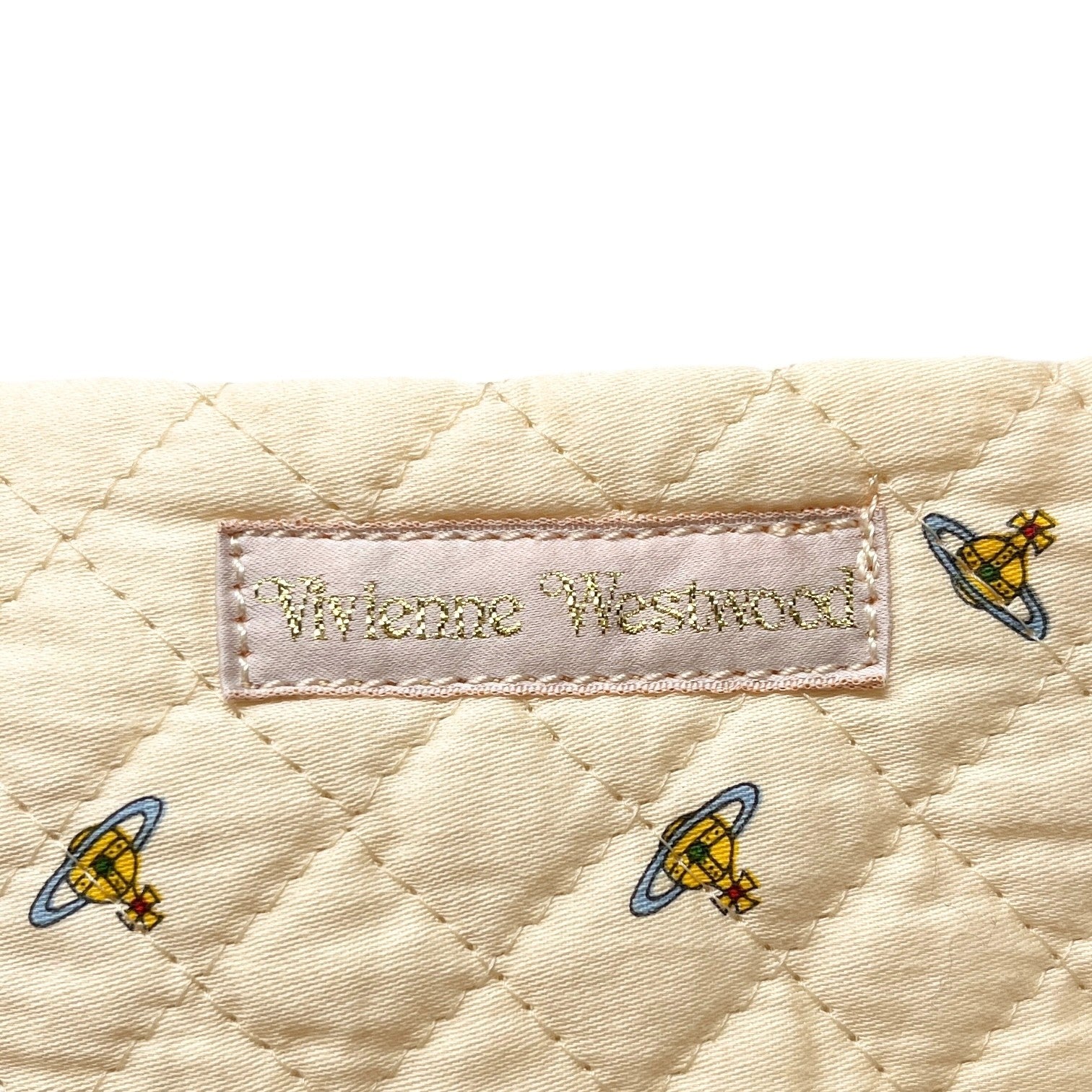 Vivienne Westwood Vintage Orb Logo Terry Cloth Tote Bag Light Blue Cotton