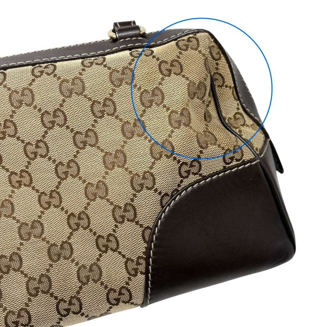 GUCCI Vintage GG Monogram Lovely Heart Shoulder Bag Beige Brown Canvas 902325