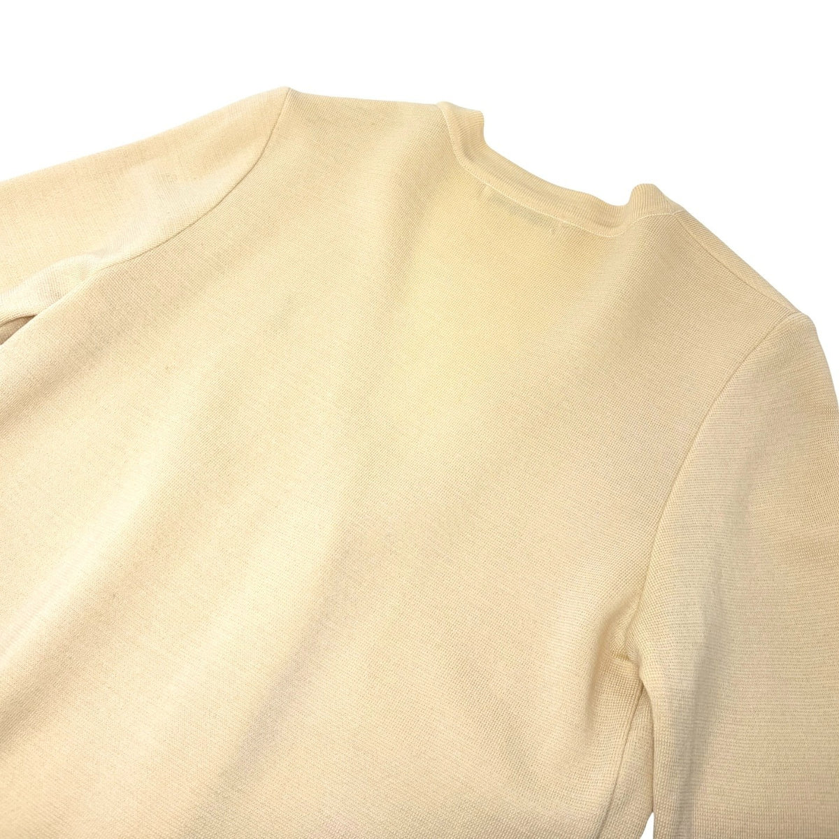 Yves Saint Laurent Vintage YSL Logo Cardigan Sweater Top Cream Gold 902375