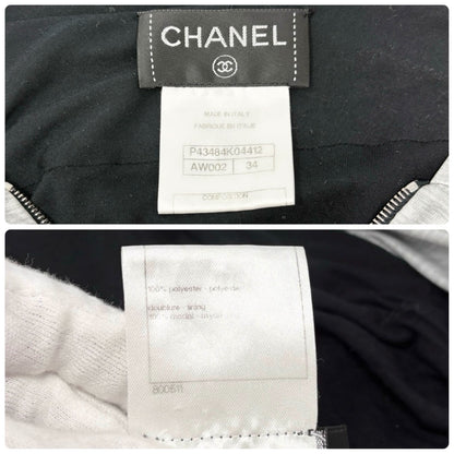 CHANEL Vintage P43484 CC Hoodie Zip Up Jacket Short Pants Set #34 Silver 901933