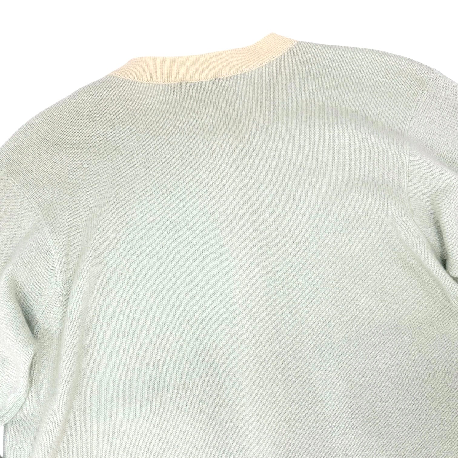 CHANEL Vintage 94C CC Button Trimmed Cashmere Cardigan Knit Top #40 Mint Green