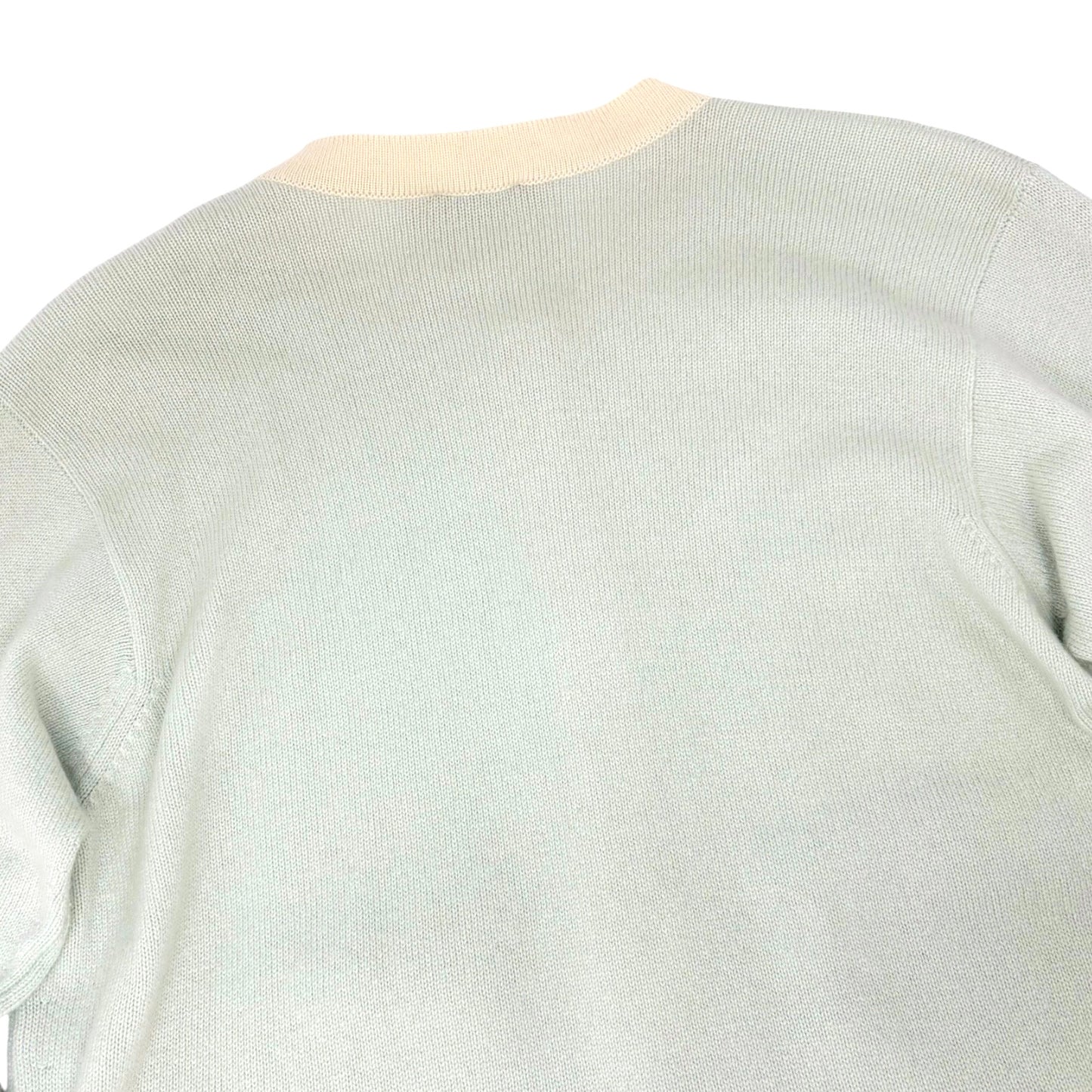 CHANEL Vintage 94C CC Button Trimmed Cashmere Cardigan Knit Top #40 Mint Green